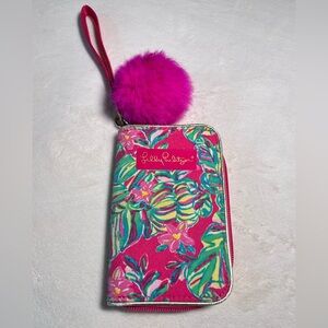 Lilly Pulitzer Pink and Green Wristlet Wallet